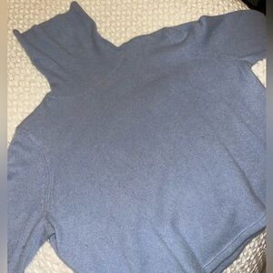 Cropped Reformation cashmere blend sweater, light blue, size XS.